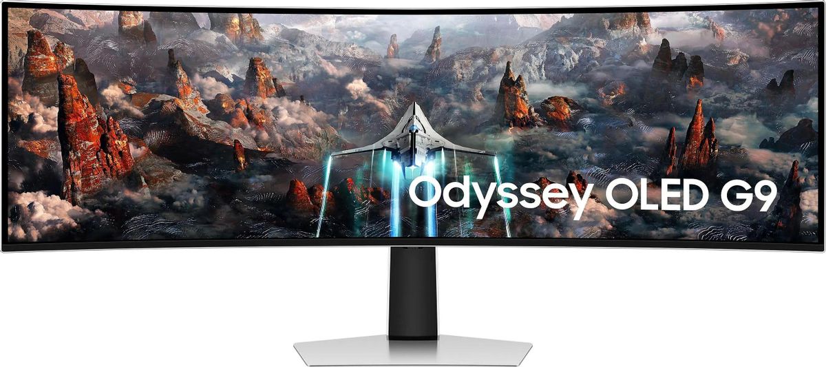 49" Монитор Samsung Odyssey OLED G9 S49CG930SI,  5120x1440,  OLED,  240Гц,  1хHDMI,  1хDP,  изогнутый, серебристый [ls49cg930sixci]